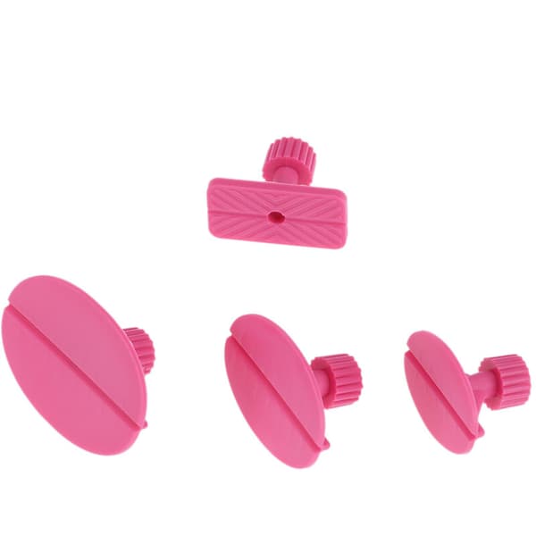 Auto Sag Reparationsverktyg Puller Set, Packning Gummiplatta, Tee Kit (Rosaröd)
