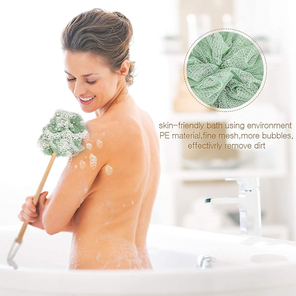 Toem Loofah Ryggskrubb för Dusch | Infunderad med Bambukolfiber | Badsvamp | Green