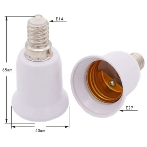Sokkeladapter - E14 til E27 Sokkelomformer - E27 Sokkel Lampeholderadapter for Halogen LED-pære 4 stk.