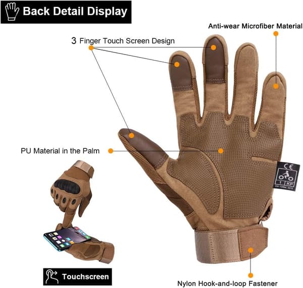 Motorcykelhandsker Fuldfinger Touchscreen Motorcykelhandsker CE