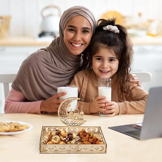 1 kpl Ramadan-tarjotin, Iftar-puutarjotin, Kuun illallinen