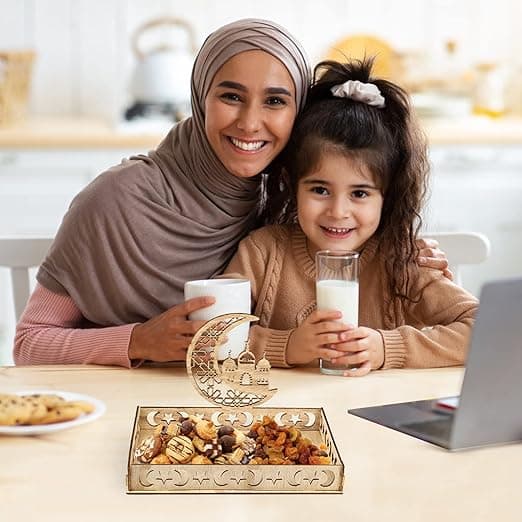 1 stycke Ramadan-fat, Iftar-fat i trä, Månadmiddag