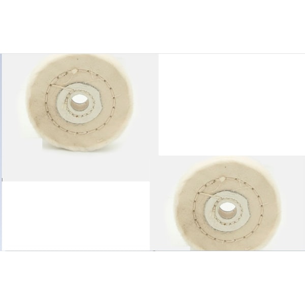 Smyckesputsduk Hjul Vit Pärlduk Hjul Bomull Vit Duk Hjul 2st(3tum(75MM)Hål 4MM),
