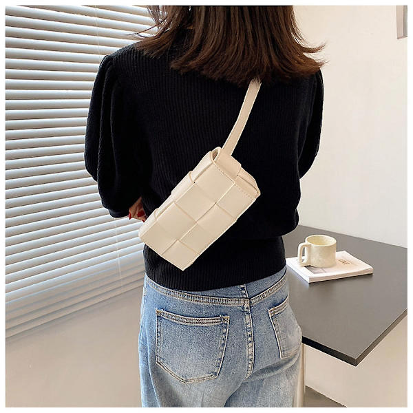 Dame Taske Lille Taske Fashion All-match Bryst Taske Kvinde Sommer Messenger Talje Taske Trendy Ins Fashion Dame Taske A916-250 White