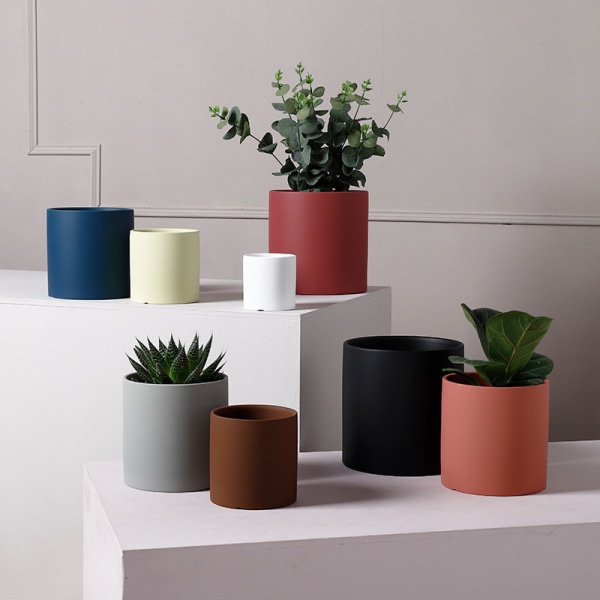 Nordisk enkel keramisk blomkruka, Morandi-stil suckulent grön växtblomkruka, modern personlighet grön rosett (lila),