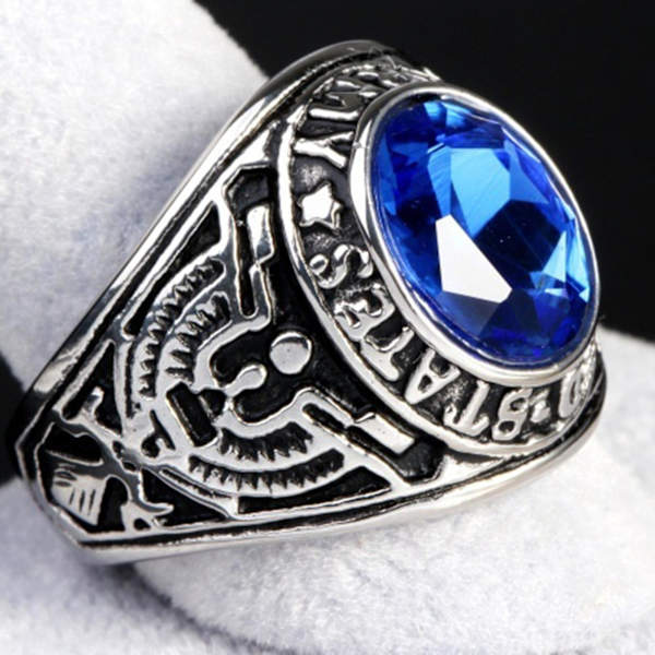 Ring Punk Oval Form Rhinestone Inlagd Punk Klassisk Ring För Fest Red 12