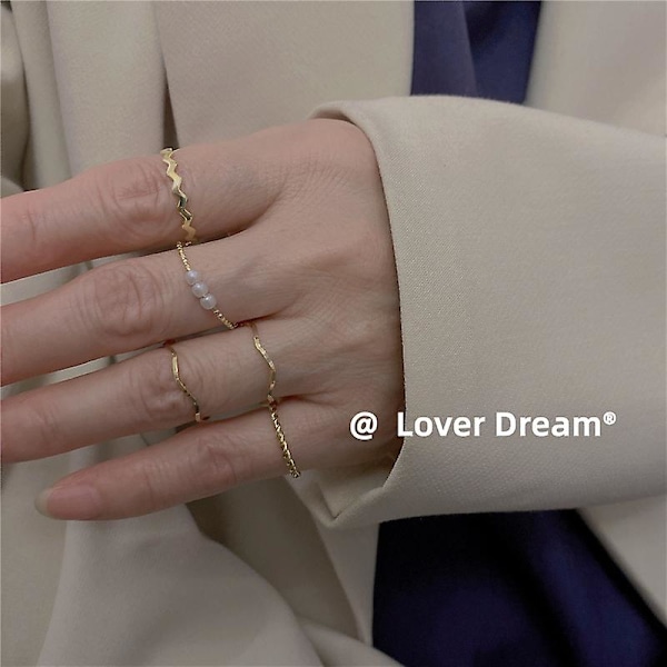 Ring Set Daglig Outfit Tjejers Mode Smycken Ac2209