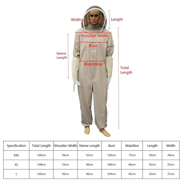 (XXL) Professionell Bikupakläder - Beige Professionell