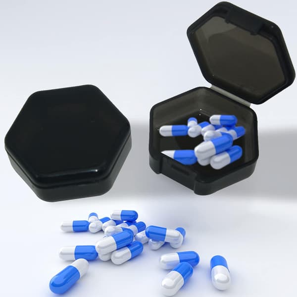 3-pack (Svart) Liten Pillerask, Liten Pillerorganisatör, Daglig Pillerask