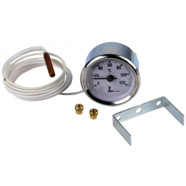 Rundt termometer Ø 56mm, 1500mm kapillarrør, 0/120°C - DIFF