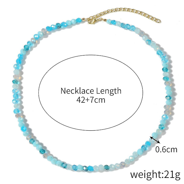 Halskje Krystall Choker Mote Smykker B1670 N2205-6
