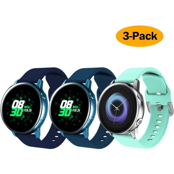 Silikonrem kompatibel med Samsung Galaxy Watch 3 41 mm Rem / Aktiv 40 mm Rem / Active 2 Rem / Galaxy Watch 42 mm Rem, Dam Herr Soft Silico