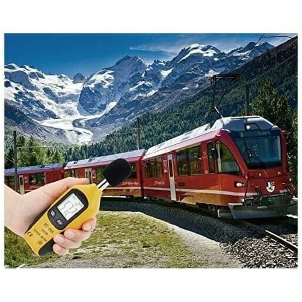 Lydniveaumåler 30-130dBA, professionel decibelmåler med baggrundsbelyst display (9V batteri inkluderet)