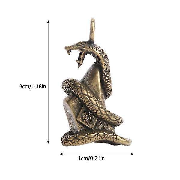 2 st Brass Retro Ingot Snake Nyckelring Berlock Gammal Behandling Nyckelring Berlock