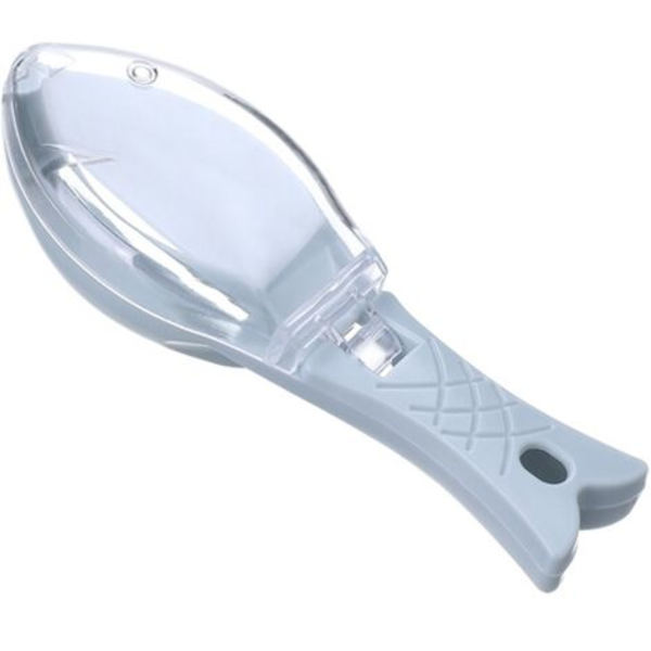 1 st Fiskskalsskrapa, ABS Plast Fiskskalare Fiskskinnsskalare med Transparent Lock för Hem, Kök, Restaurang