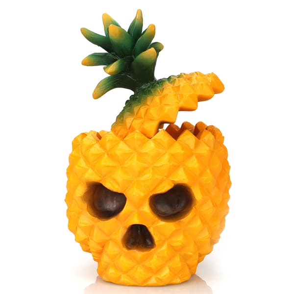 1 st  Gul ananas skelett prydnads dammförvaringslåda