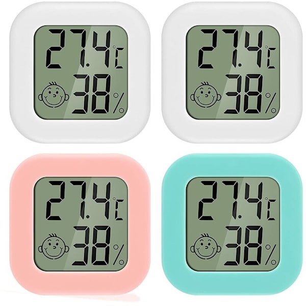 Mini LCD Digital Inomhus Termometer Hygrometer 4 st Thermo Hygrometer Komfortnivåindikator Hög Noggrannhet Bärbar fo