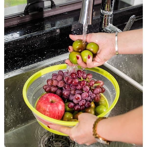 Mikroovnlokk, Mikroovnlokk i ett stykke, Fleksibelt med sil for frukt og grønnsaker, BPA-fri og ikke-giftig (grønn)