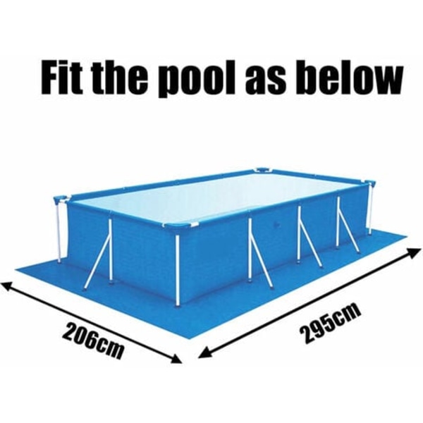 Rektangulär uppblåsbar poolskydd 295x206cm