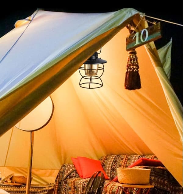 Bærbar Multifunksjonell LED Telteltlys for Camping (Aprikos)