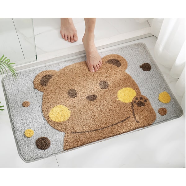 Non-slip bathroom floor mat, household flocking toilet absorbent floor mat, bedroom door mat, 50*80cm, B,