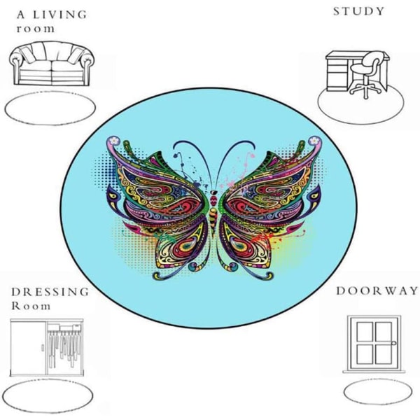 80 cm rund matta, lämplig för vardagsrum, sovrum, kök, omklädningsrum, stolsdyna