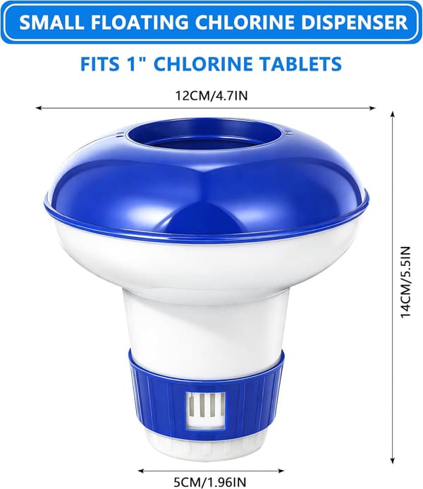 Poolklordispenser, flydende dispenser, klordispenser til swimmingpools, flydende dispenser, klordispenser til spabade