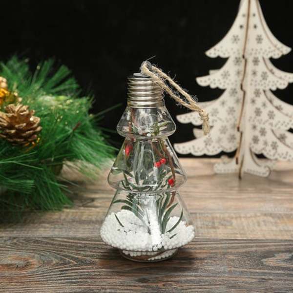 6-pakke klare LED-julekuler med hengende lys for juletre, bryllup, bursdag