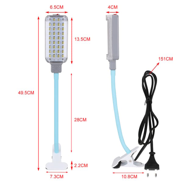 1 stk 34LED med klips, fastmontert, inline, europeisk standard tilgang