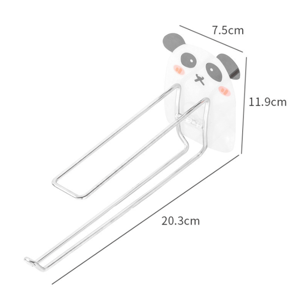 Hængende Opbevaringsstativ, Perforeret Hænger Uden Rustfrit Stål, Multifunktionel Badeværelse Balkon Organizer, Opbevaringsstativ (Panda, Rustfrit Stål)