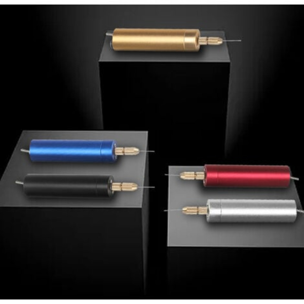 Mini Elektriska Borrmaskiner, 5V Bärbar USB Borrbitssats med 0.7/0.8/0.9/1.0/1.1, 1.2mm Borrbitar + 1 Hex-Skruvmejsel Hantverk Rotationsverktyg