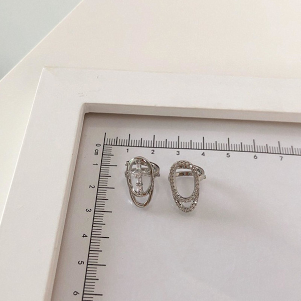 Kvinnor Flickor Metall Ihålig Cool Blank Cubic Zirconia Inlagd Fingertopp Naglar Ring 1
