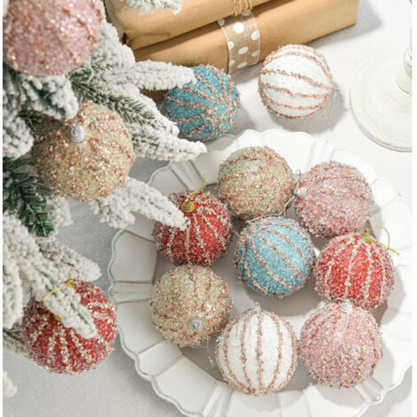 10 stk juletrepynt anheng 8 cm juledekorativ ball for god jul DIY-fest