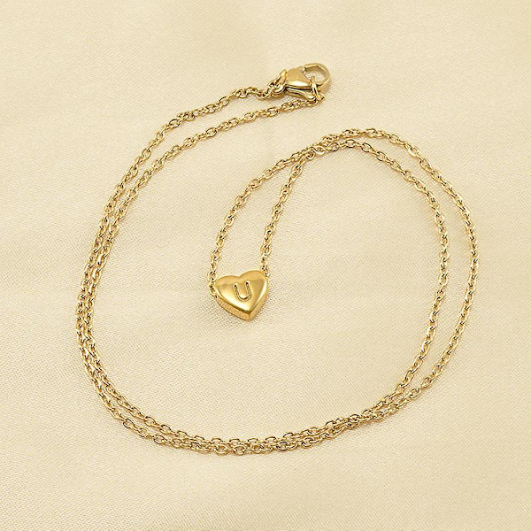 Halsband med bokstavsformad hjärta, modeaccessoar för flickor Ac2750 H