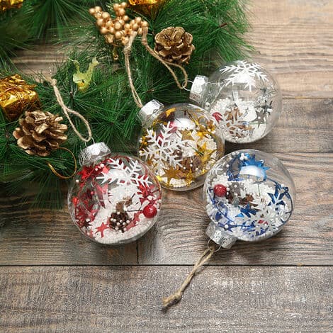 Klare LED-julekuler til oppheng for juletre, bryllupsfest, bursdag