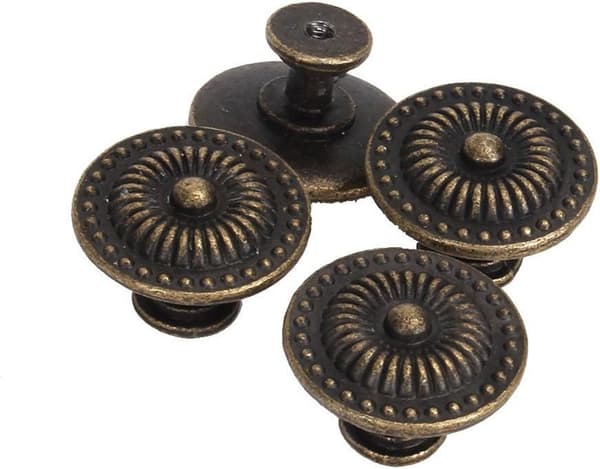 4 stk. Vintage skuffeskabstrækhåndtag (Bronze)