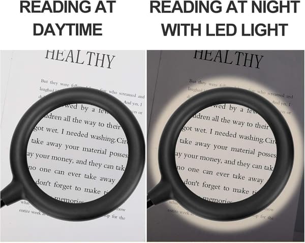 3X Daylight LED Forstørrelseslampe, Clip-on Forstørrelsesglas med 5