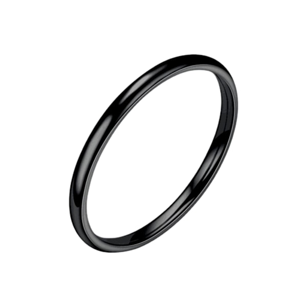 Elegant Finger Ring med Slät Yta Minimalistisk Enkel Stil Tunn Stacking Ring för Födelsedag Black US 10