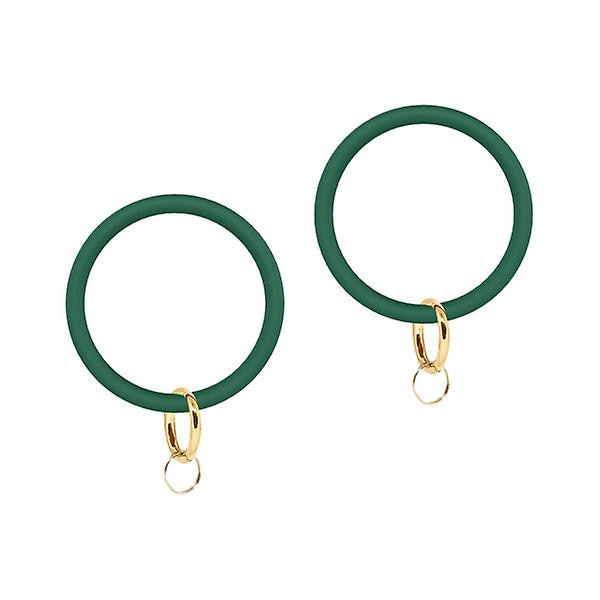 2 stk. Silikon Armbånd Stor Cirkel Håndledsrem Armbånd Nøglering Nøglevedhæng Tilbehør Til Kvinder Damer (orange) Green