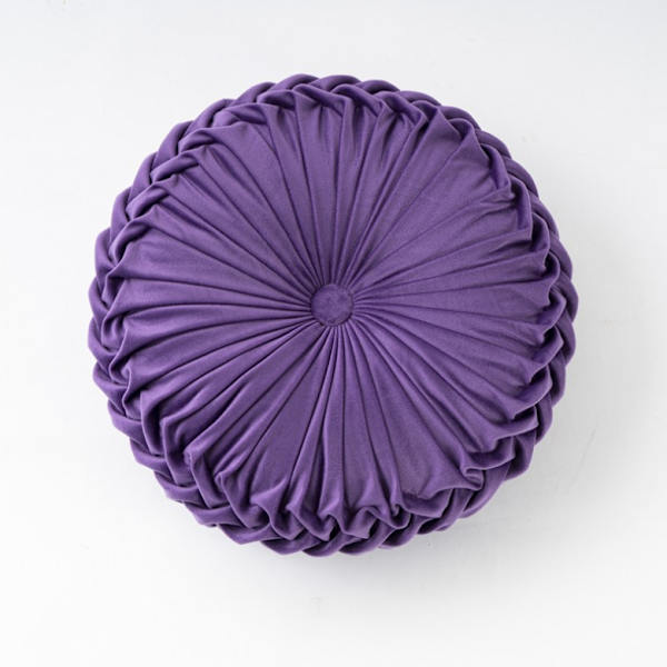 Pohjoismainen kurpitsatyyny, kevyt luksus puhdasvärinen samettityyny, olohuoneen pyöreä pyörillä varustettu futon, ikkunanurkkatyyny tatami (violetti), halkaisija 35*10CM