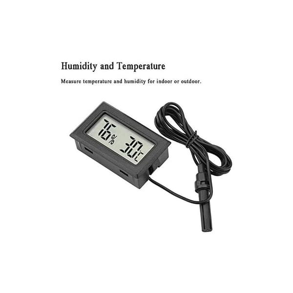 Mini Termometer Hygrometer, Indbygget LCD Digital Luftfugtighedsmåler med Ekstern Sonde til Inkubatorer, Brooder
