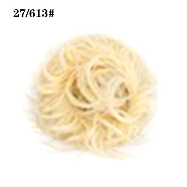Slarvig hårbulle-del, rufsig uppsatt bulle peruk med elastiska gummibandshårtillägg för frisyr 18 86 10