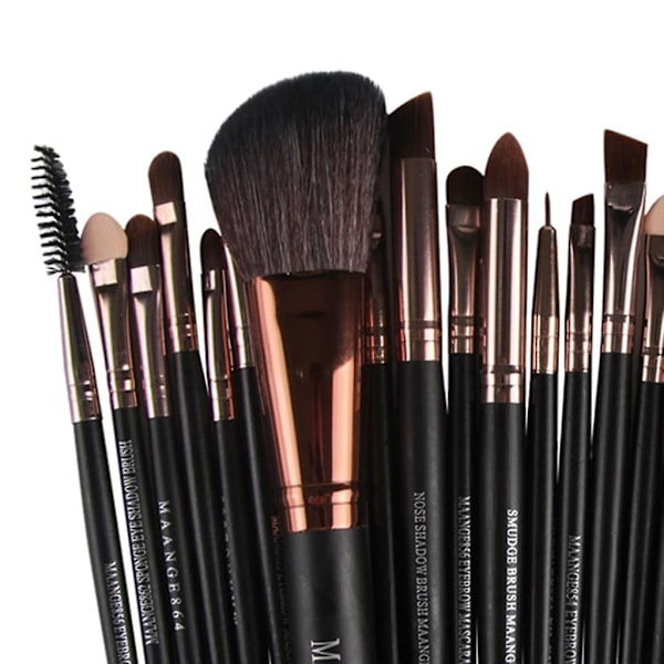 Sminkborstar Professionell Sminkset 22 Stycken Foundation Blanding Rouge Eyeliner Ansiktspulver Borstar Skugga Skugga