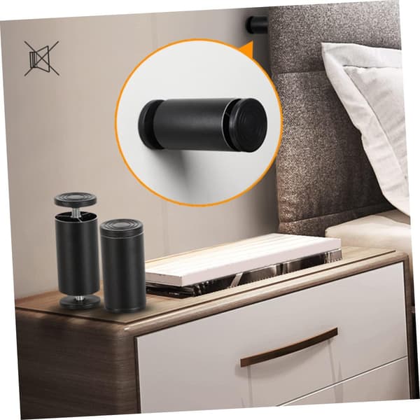 2 stk. (Sort) Sengesidebeskyttelse Justerbare Sengestativer Metal Seng
