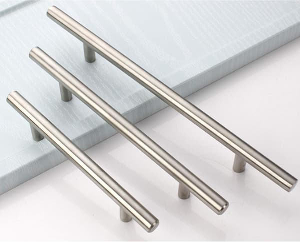 2 stk skapsknapper, skuffeknapp, aluminiumlegering (sølv, hullsavstand: 192 mm)