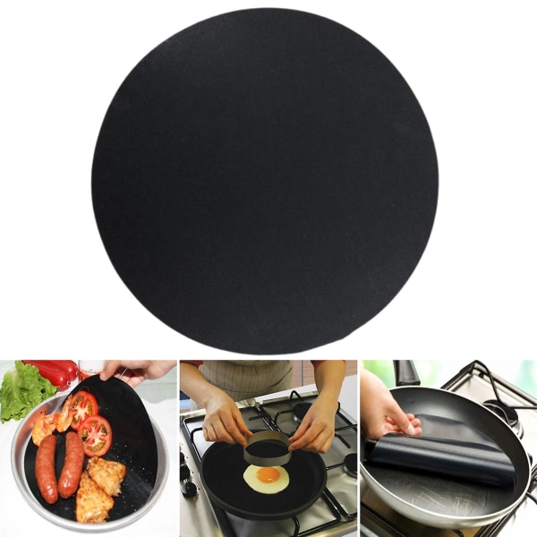 3 X 2 st Stekpanna Pad Värmebeständig rund matklassad non-stick svart rund non-stick pan mat för matlagning