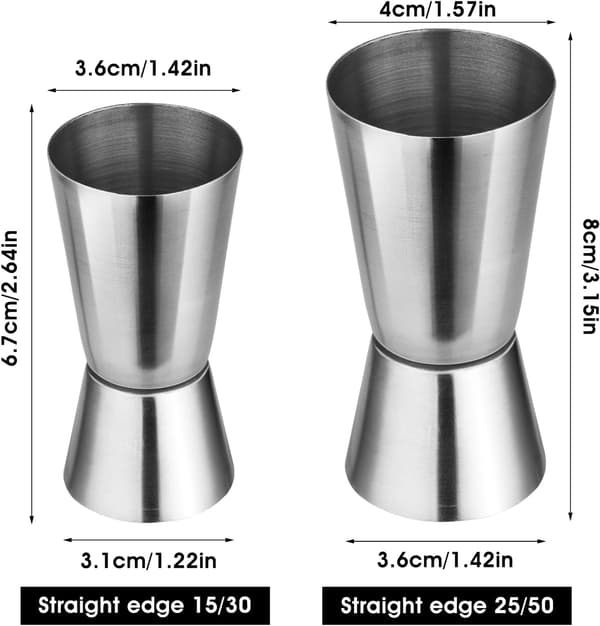 2 stk 304 rustfritt stål dobbelthodet målebeger mikser