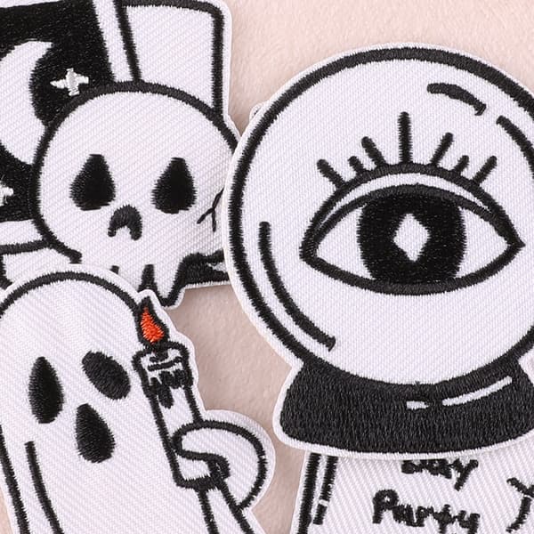 6 stk. - Skull Ghosthead Stoffmerke Personlig Patch Broderi