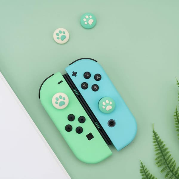4 stk. silikone kattepote Joy Con tommelfingergreb sæt joystick-hætter