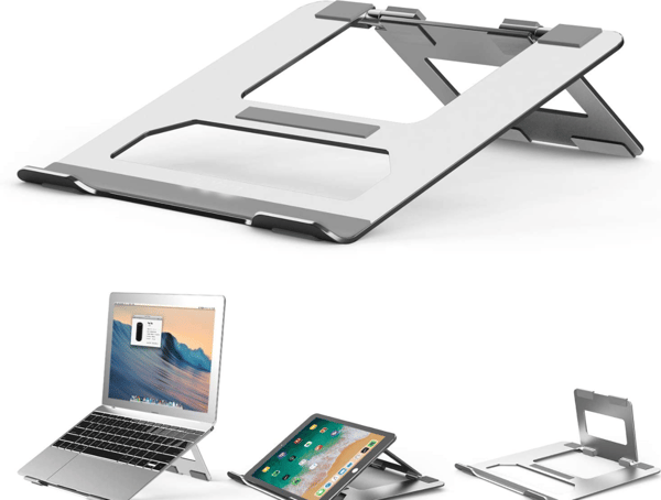 Laptopstativ, justerbart, sammenleggbart og lett laptopstativ kompatibelt med bærbare datamaskiner (7-16 tommer) inkludert MacBook Pro / Air, Surface Laptops, Sams